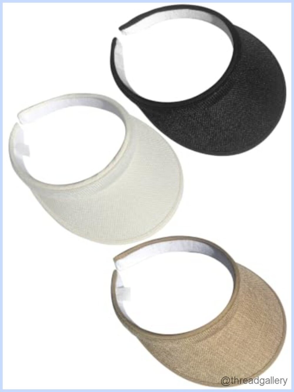 3 Pack Clip On Sport Visors for Golf Tennis Running